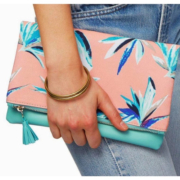 Rachel Pally Anthropologie Paradise Reversible Fold Over Clutch - Picture 2 of 9
